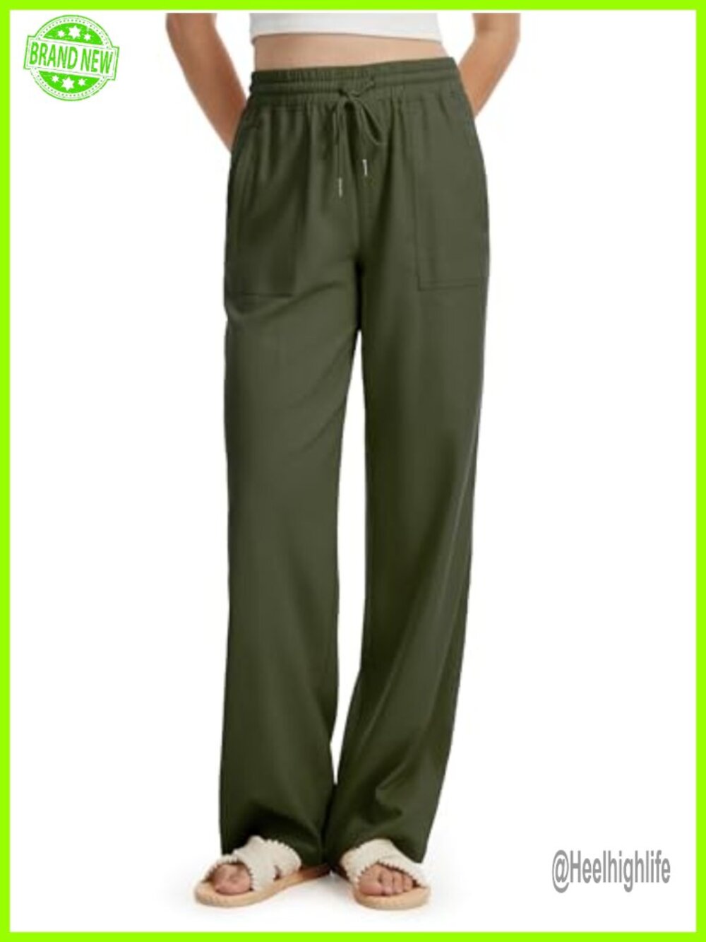 Tall Women Linen Pants Wide Leg Palazzo Trousers 32/34/36 Inseam Pockets